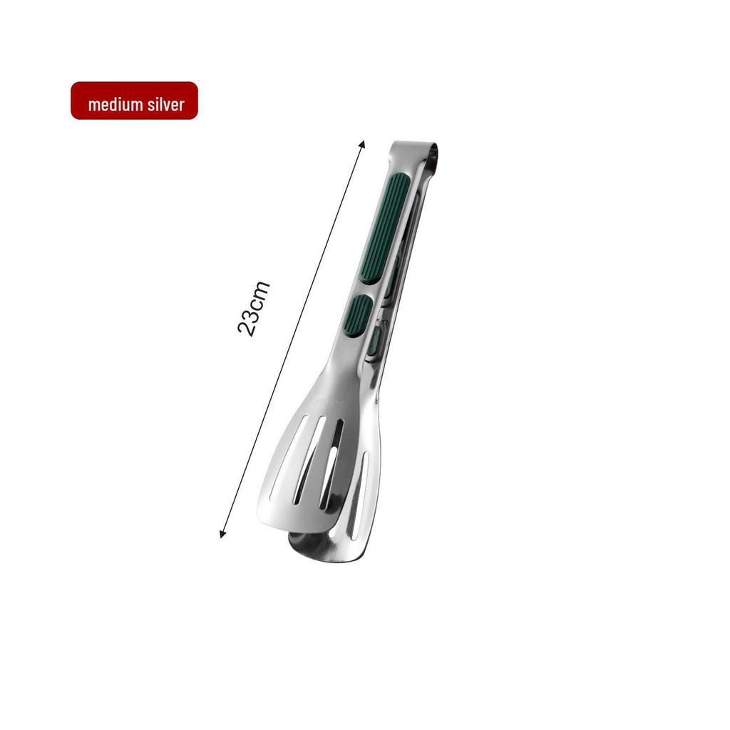 304 Stainless Steel Triple-Line Kitchen Tongs for Bread, Barbecue, and Buffet