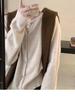 Korean Style Women's Wool Cardigan Sweater - Solid Color, Long Sleeve, Round Neck, Short Length.