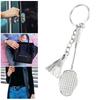 12pcs Metal Material Badminton Keychain Charm Mini Size Badminton Racket Keychain  Purse Decoration