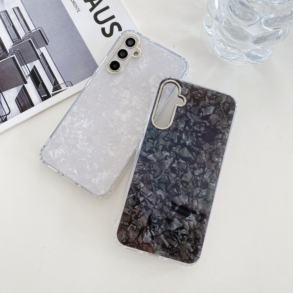 S25ultra Shell Pattern Mobile Phone Case Is Suitable for Samsung S23 Ultra Electroplated Lens Ring A56 Anti Fall Full S22