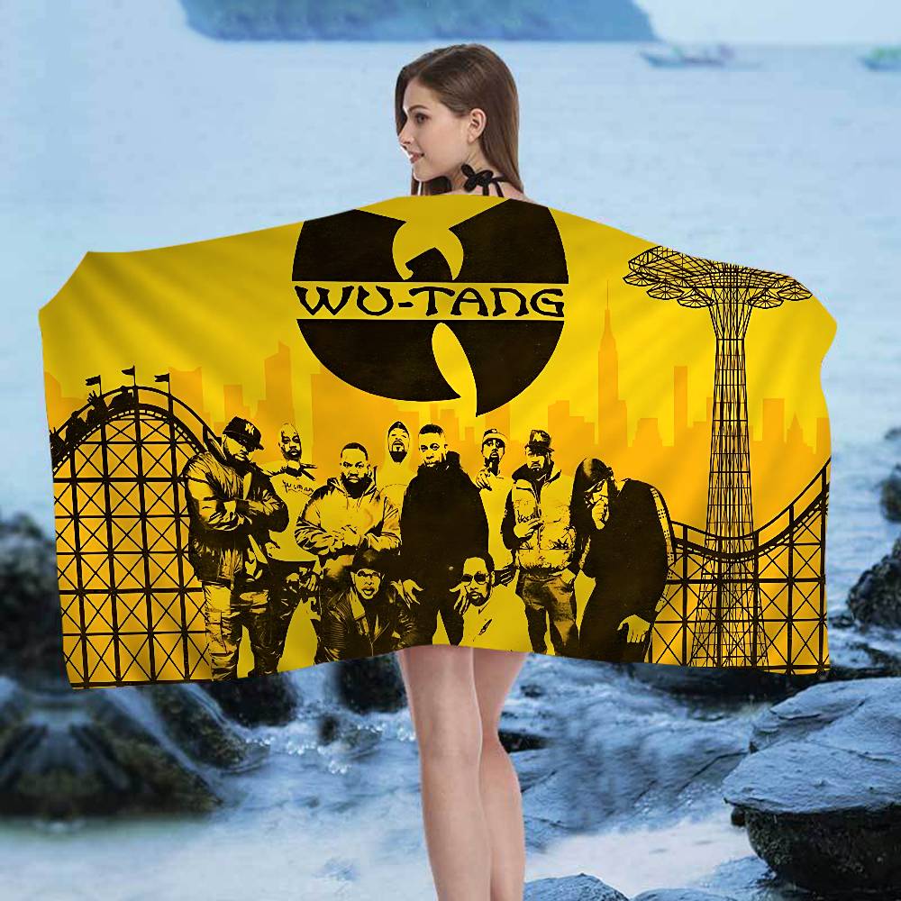 WU-T--TANG CLAN Microfiber Blanket Quick Drying Beach Towels Oversized Printing Super Absorbent Pool Towel Blanket