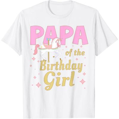 Papa Carousel Party 1st First Birthday Girl Family Matching T-Shirt