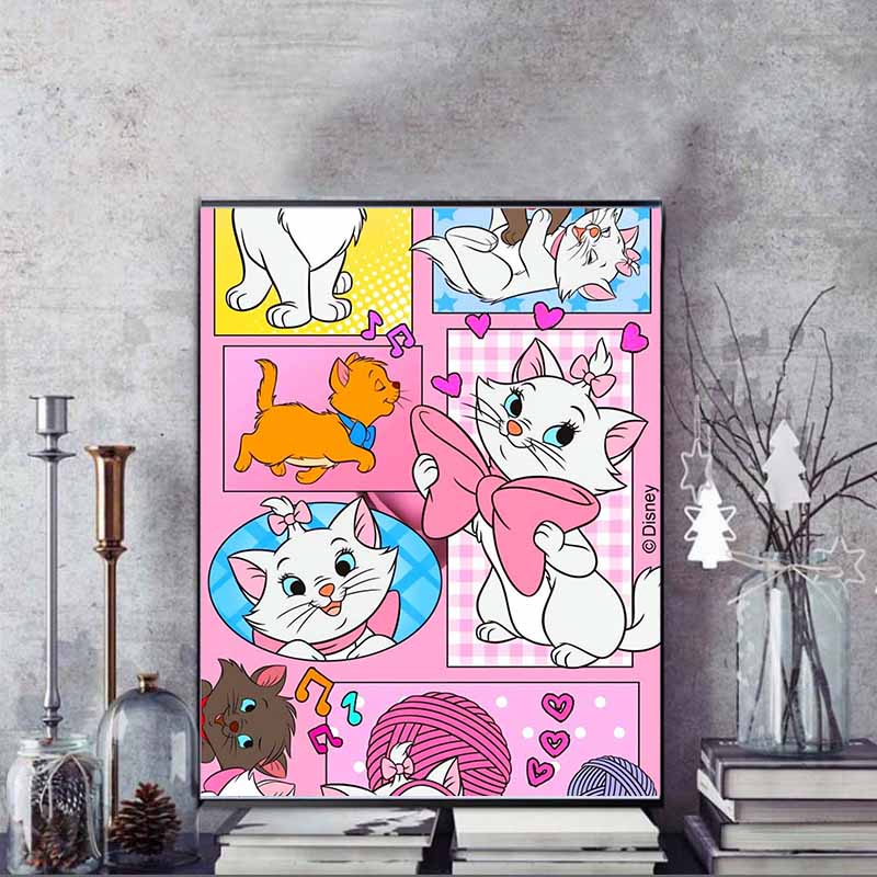 Disney Diamond Painting 5D DIY Kitty Adventure Illustration Art Mosaic Embroidery Decoration Cross Stitch Gift