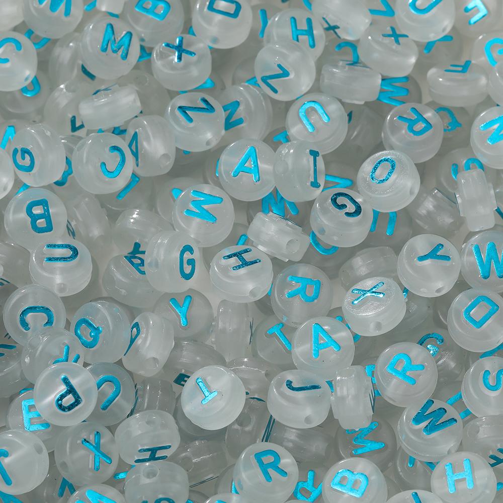 30pcs 6*10mm Mixed Acrylic Letter Beads Round Spacer Loose Beads for DIY Necklace Bracelet Earring Jewelry Making Accessories