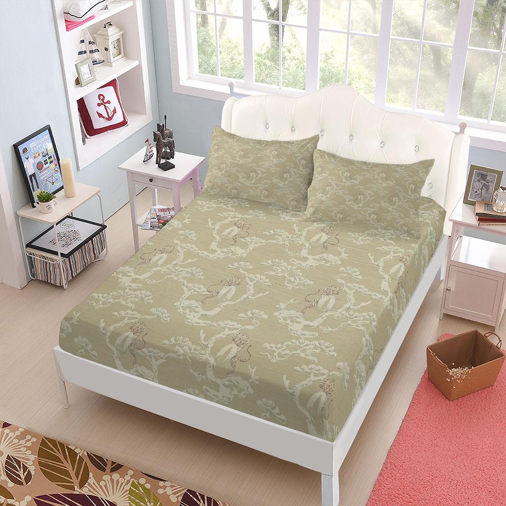 

Oak Tree Fitted Sheet Set King Queen Double Full Size Bed Linen Set 90x200x15cm deep