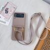 Crossbody PU Leather Phone Case for Samsung Galaxy Z Flip 6 5 4 3 Flip6 Flip5 Flip4 Flip3 5G Protective Shockproof Cover