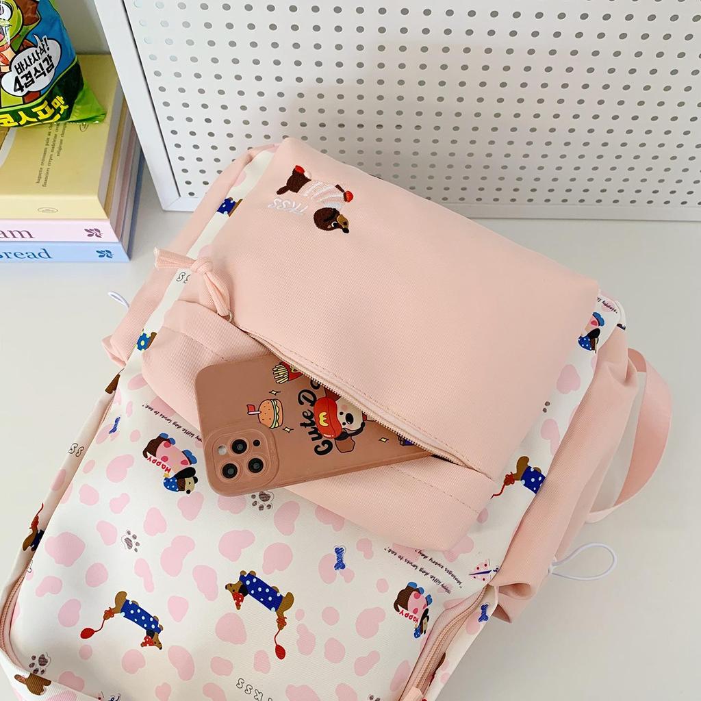 Trendiger Damen-Rucksack mit großer Kapazität und Farbblock für Campus & Reisen