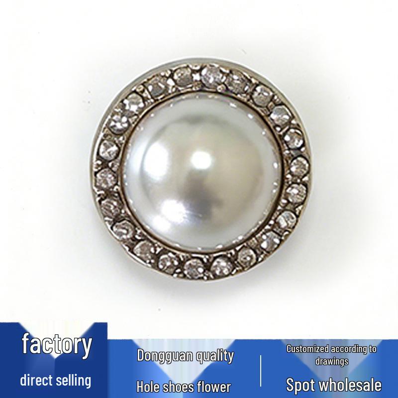 New Metal Pearl Flower Shoe Buckles and Decorations