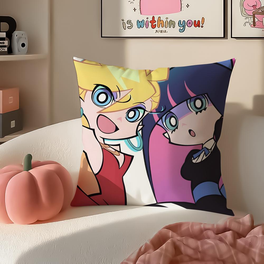 Japanese Anime PPanty Stocking with Garterbelt Cushion Cover Pillowcase Short Plush Invisible Zipper Room Sofa Cushion Cover