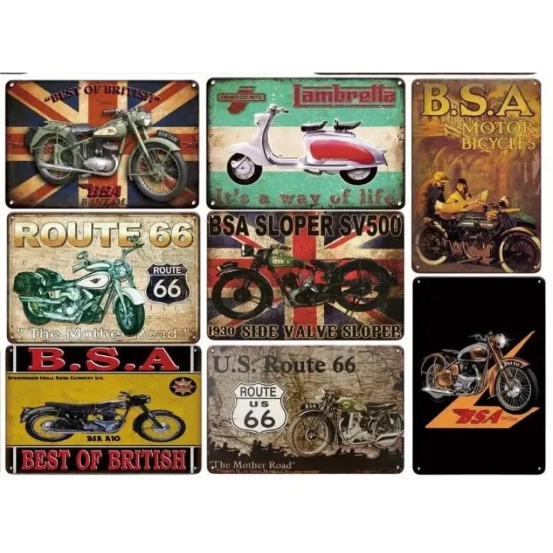 Vintage Motorcycle Guzzi Metal Sign Retro Plate Decorative Plaque Wall Decor Garage Man Cave Motor Tin Painting Wall Decor