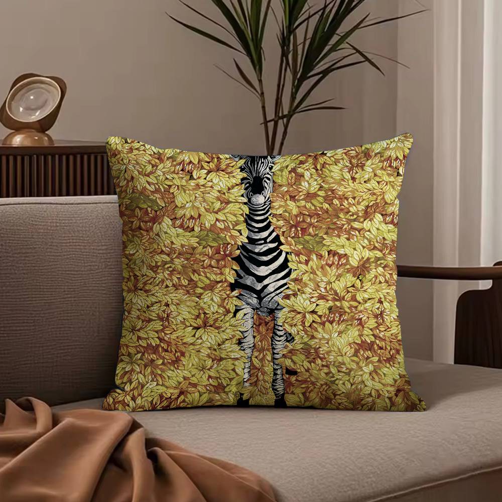 England Style Abstract Vintage Pillow Case Anti-dustmite Pillowcase Invisible zipper silky short plush Sofa cushion cover