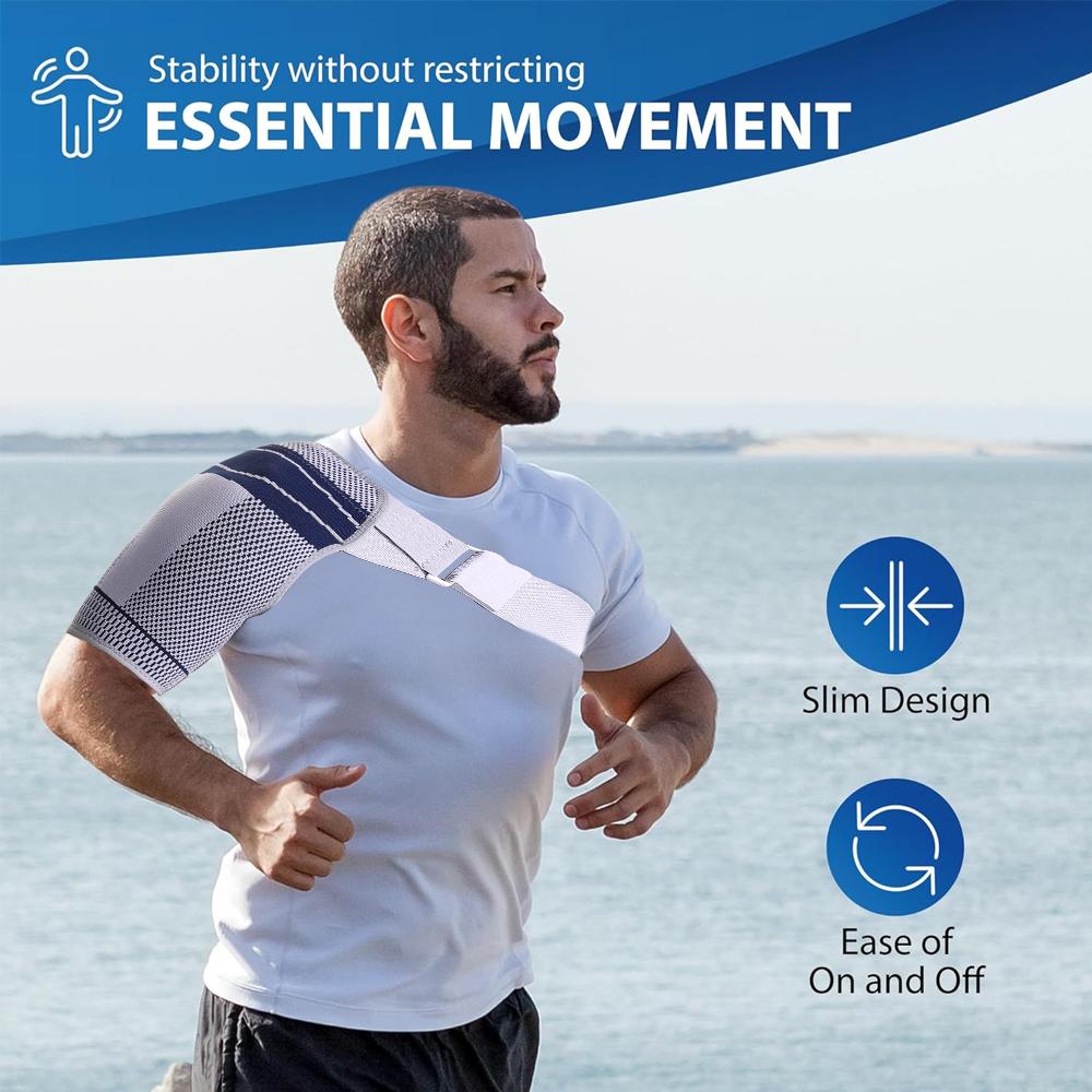 1Pcs Adjustable Shoulder Brace Support For Men Women Left Right Stabilizer Compression Sleeve With Strap