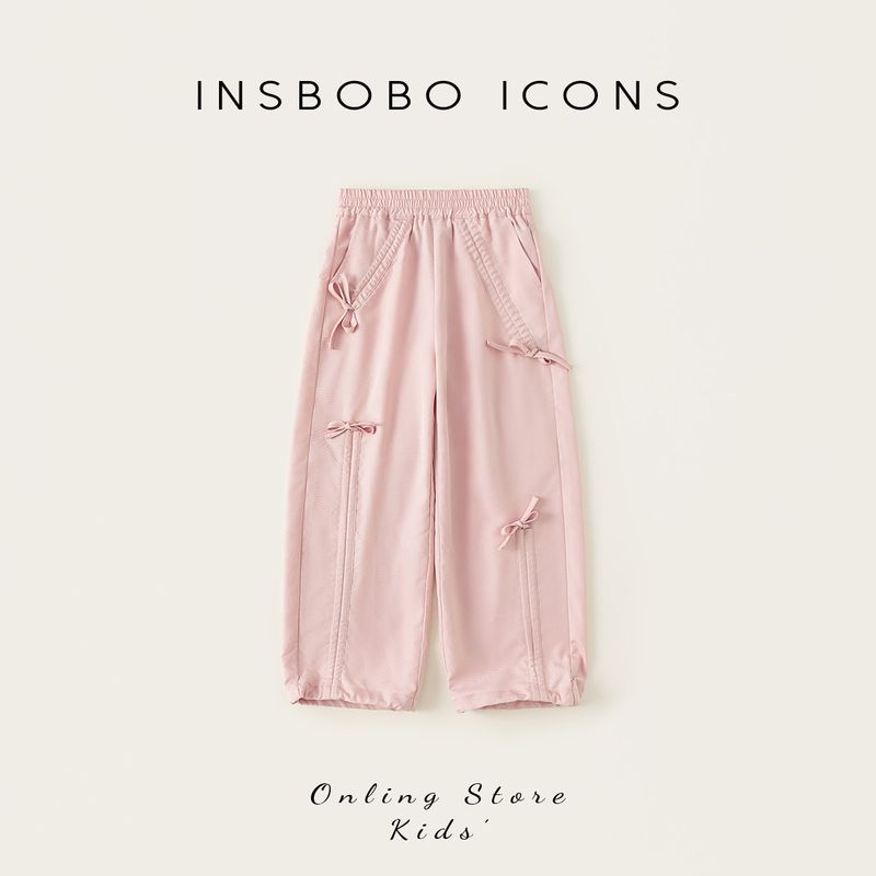 Insbobo Girls  Pants 2025 Autumn and Winter New Fashionable Children s Clothing Stylish Long Pants for Girls Trendy Children s Wear Pink 160