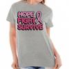 Hope Fight Survive Pink Ribbon Breast Cancer Womens Graphic Crewneck T Shirt Tee