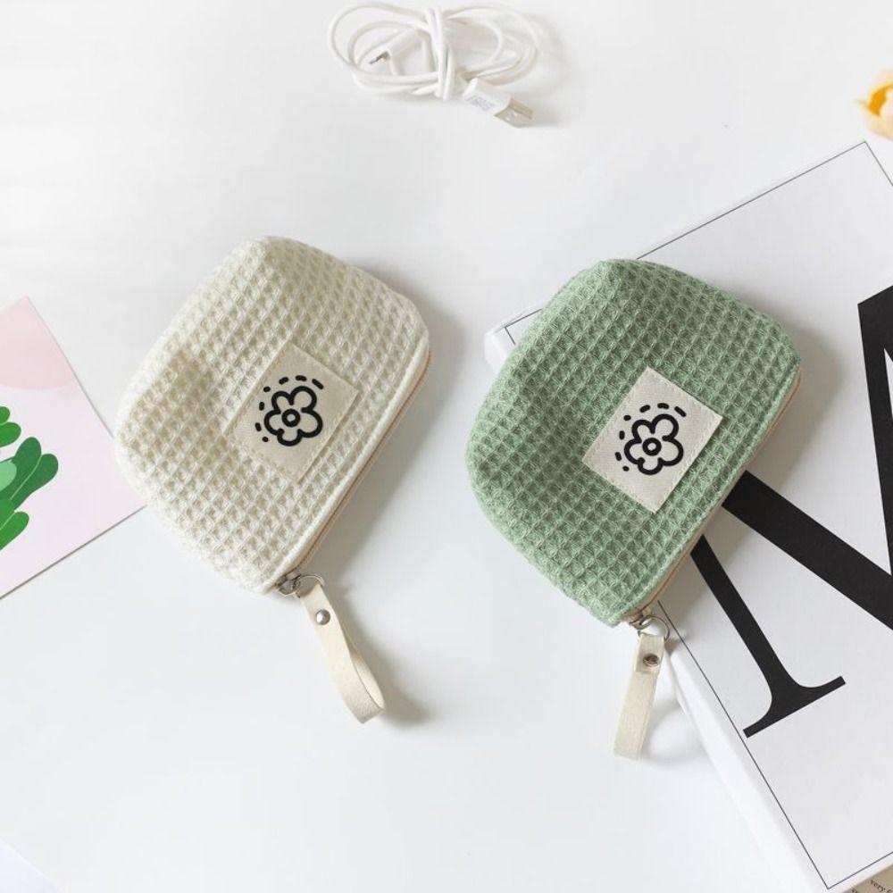 Zipper Small Coin Purse Polyester Lipstick Headphones Key Storage Bag New Mini Makeup Bag