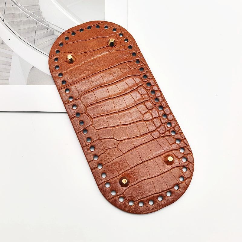 Round Oval Bottom Pu Leather Bag Base With Holes For Diy Home Decoration Handmade Knitted Bag Crochet Bag Bottom Accessories