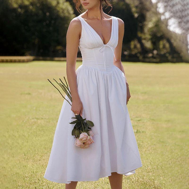 Printed Camisole Skirt2025 New European and American Women Clothes Backless Print Sling Sexy Dresses for Women