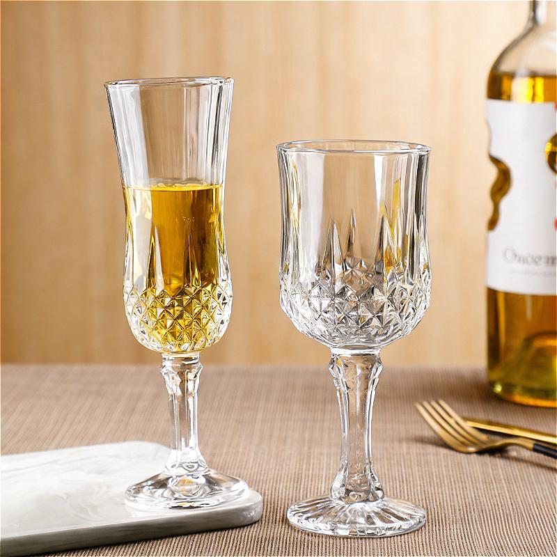 Champagne Glass Creative Glass Cups Bar Diamond Carved Cocktail Glass Household Red Wine Glasses Exquisite Spring Festival Gifts