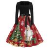 Women's Casual Retro Square Neck Dress with Halloween Print for Party and Daily Wear