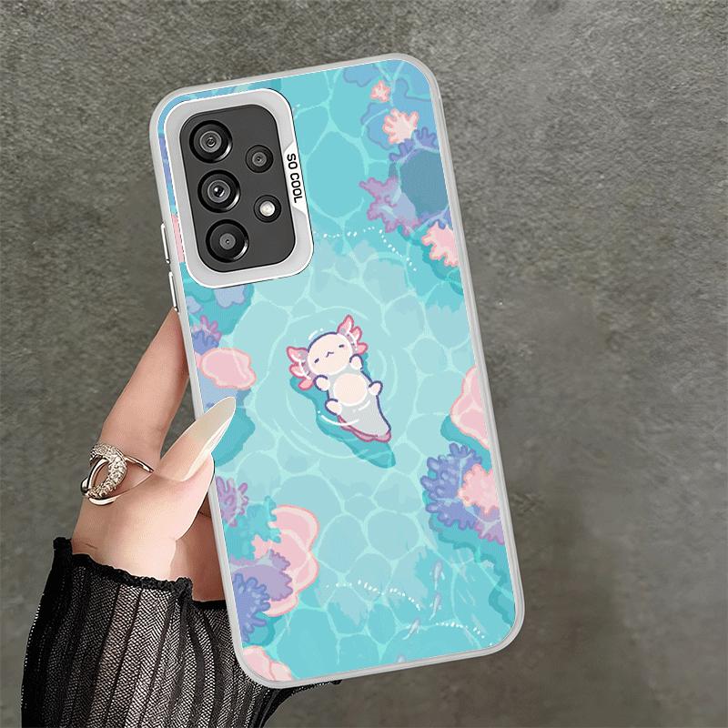 Axolotl Cartoon Süß Weiche Handyhülle für Samsung A17 A16 A15 A14 A13 A57 A56 A55 A54 A53 A37 A36 A35 A34 A33 A26 A25 A24 A23 A52