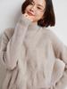 Women's Chunky Cable Knit Cashmere Sweater - Solid Color, Half-High Neck, Thickened Pullover for Autumn and Winter