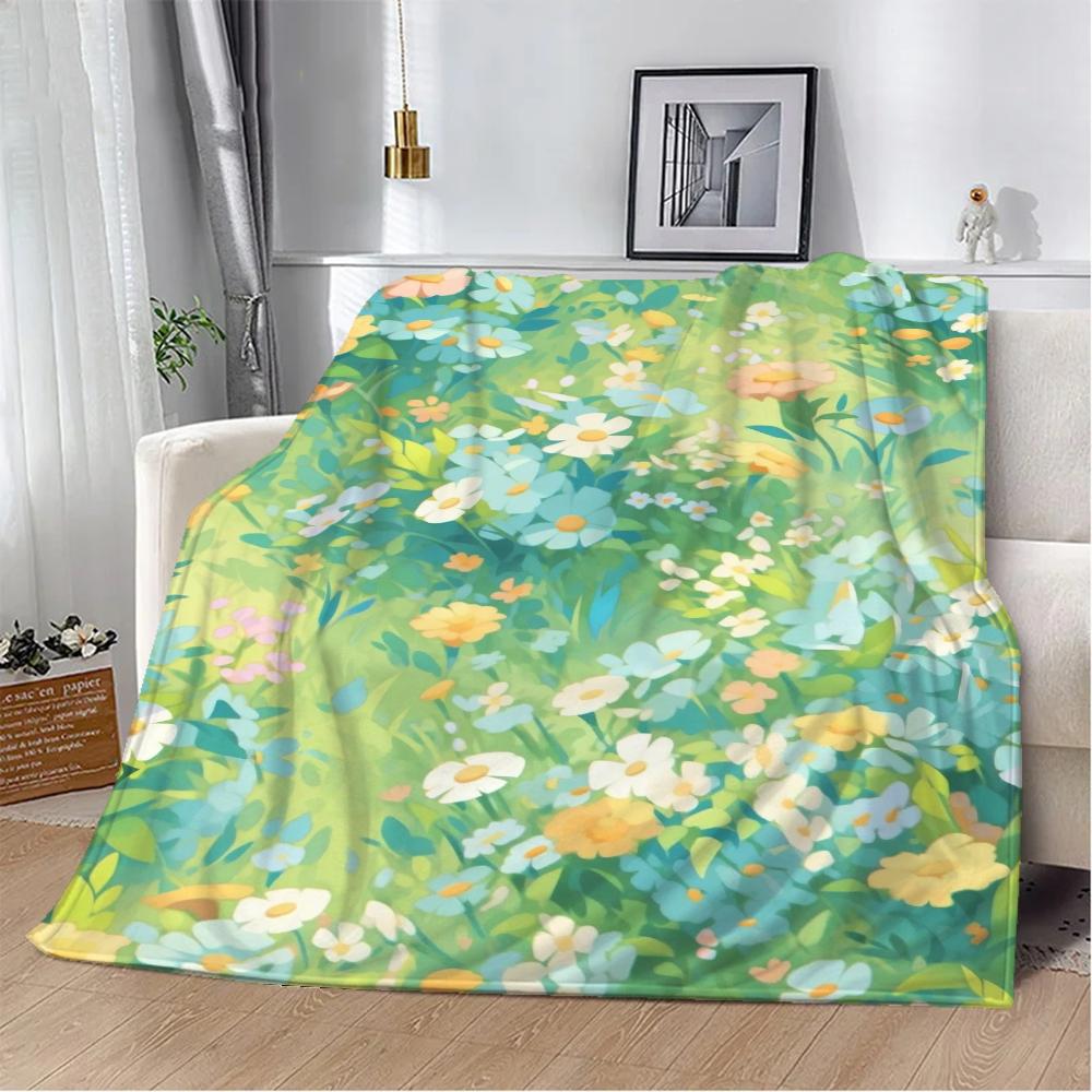 Flowers Will Bloom for You Kid's Blanket King Size Home Interior Fluffy Soft Blankets &amp; Throws Bed Throw Knitted Plaid Knee Nap