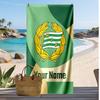 Asciugamano da Spiaggia Personalizzato Stampato Hammarby Logo Calcio Supporto Nome Personalizzato Testo Asciugamano Assorbente Per Sport Viaggio Regalo Speciale