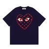 Unisex Crew Neck Short Sleeve Loose Fit Japanese Fresh T-Shirt Heart Geometric Print 100% Cotton Top