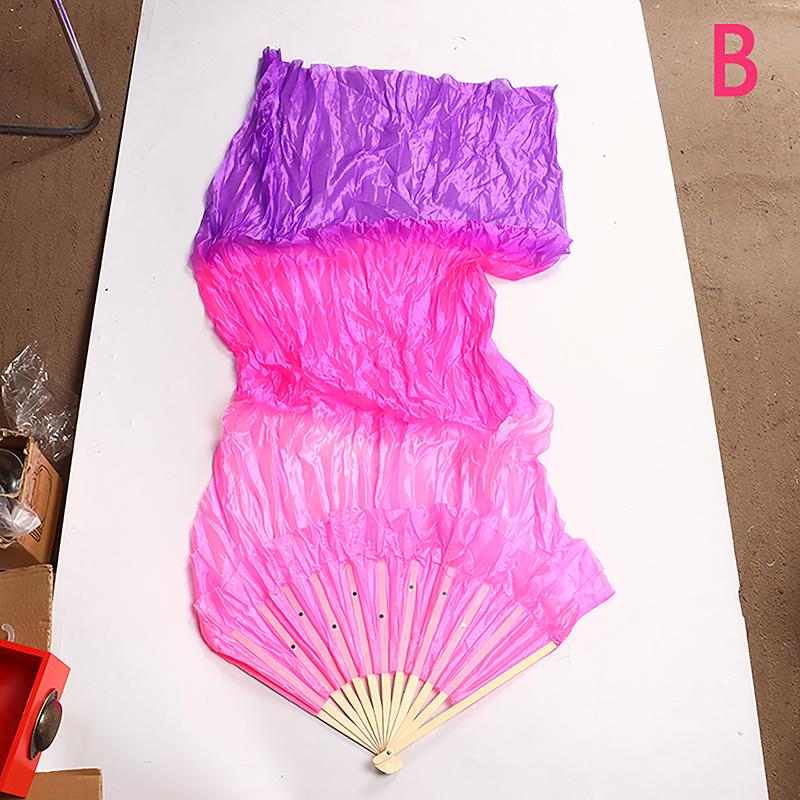 Prawa ręka 150 cm długości wachlarz do tańca Sprzedaj Pani Belly Gradient Color Dancer Ćwicz długie imitacje rekwizytów tanecznych Jedwabne wachlarze