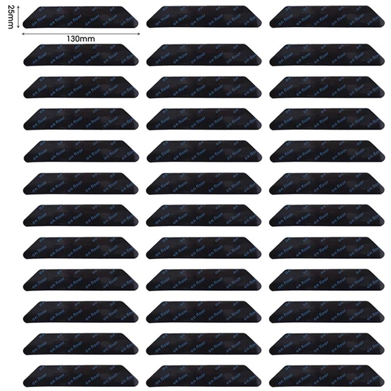 

80/8 шт. Ковровые противоскользящие наклейки Многоразовые Моющиеся Защищающие от загибания ковровые заплатки Фиксирующая наклейка Напольный коврик Стопоры для фиксации ковра Ленты 8PCS чёрный