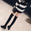knee boots winter velvet new small elastic thin boots thick heel long boots high boots women