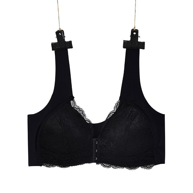 Large Size Front Buckle Lace Seamless Bra - U-Shaped Nursing Comfort Bra Without Steel Ring