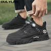Oulylan Herren Sneaker Atmungsaktive Arbeitskleidungsschuhe Trendige Schuhe mit dicker Sohle Rutschfest Weiß Lässige Skateboard-Schuhe Stiefeletten