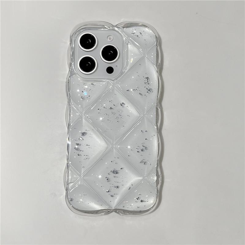

Epoxy Silver Foil Rhombus Phone Case Set for iPhone 14/13/12/11 and Pro Max Models iPhone 12 Pro Max