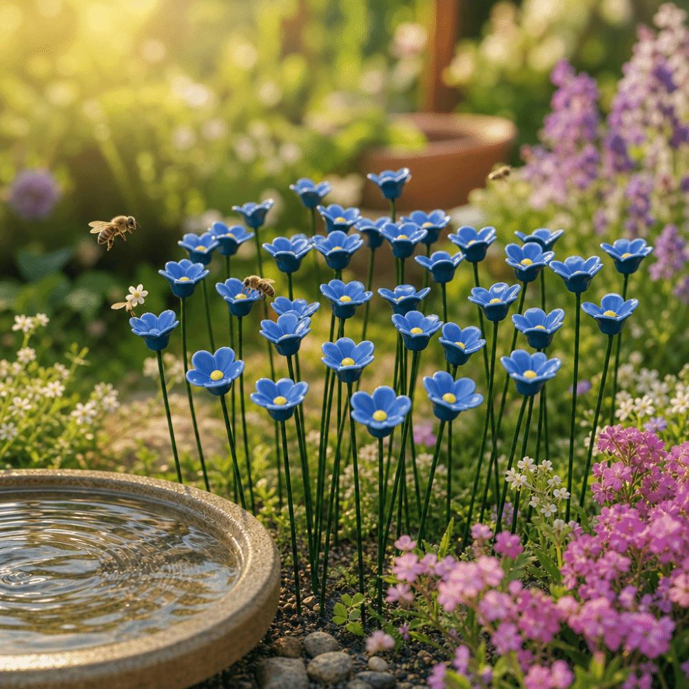 3 pcs Flower Shape Bee Butterfly Water Dispenser Ceramic Bee Watering Station Indoor Decor