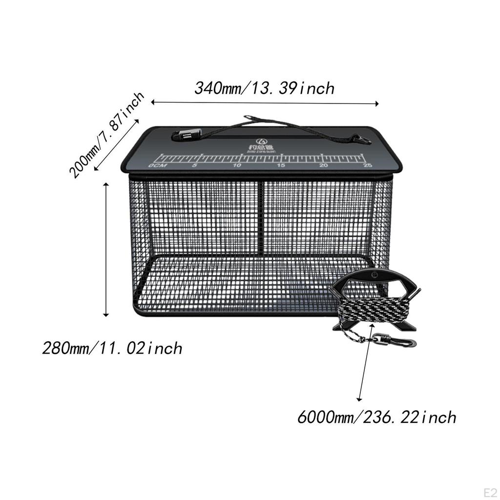 Float Basket ,Minnows Bucket for Live , Outside ,Lightweight, Multiuse Zipper Ing Mesh Cage Guard