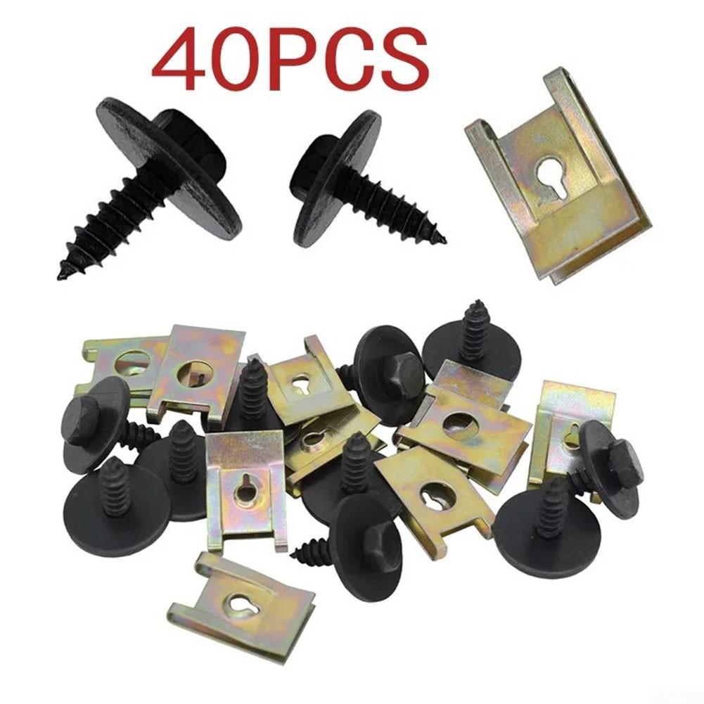 Car Screw Nut Clips Fender Bumper Retainer Metal U Nut Clips