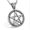 316L Rostfritt Stål Pentagram Hänge Halsband Vintage Satan Punk Hip Hop Biker Berlock Pentagram Halsband Smycken Grossist