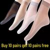 Women's Non-Slip Sheer Silk Socks - Thin, Wear-Resistant, Anti-Snagging Spring/Fall Stockings