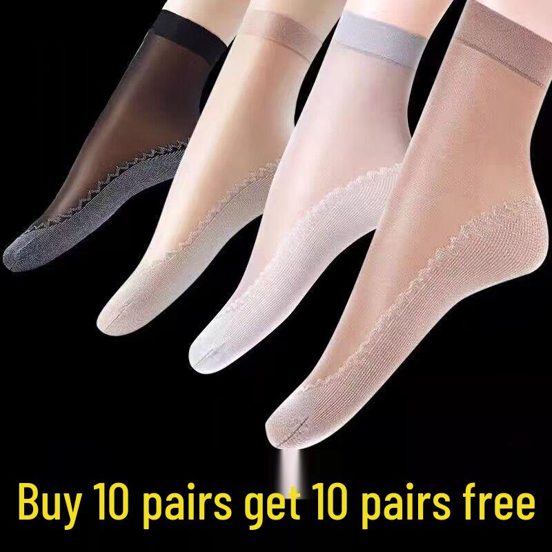 Women's Non-Slip Sheer Silk Socks - Thin, Wear-Resistant, Anti-Snagging Spring/Fall Stockings