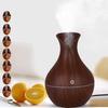 SARVO> Wood Grain Essential Oil Diffuser, 300ml, 7-Colour LED Light, USB Powered Aromatherapy Humidifier -Dark Brown.