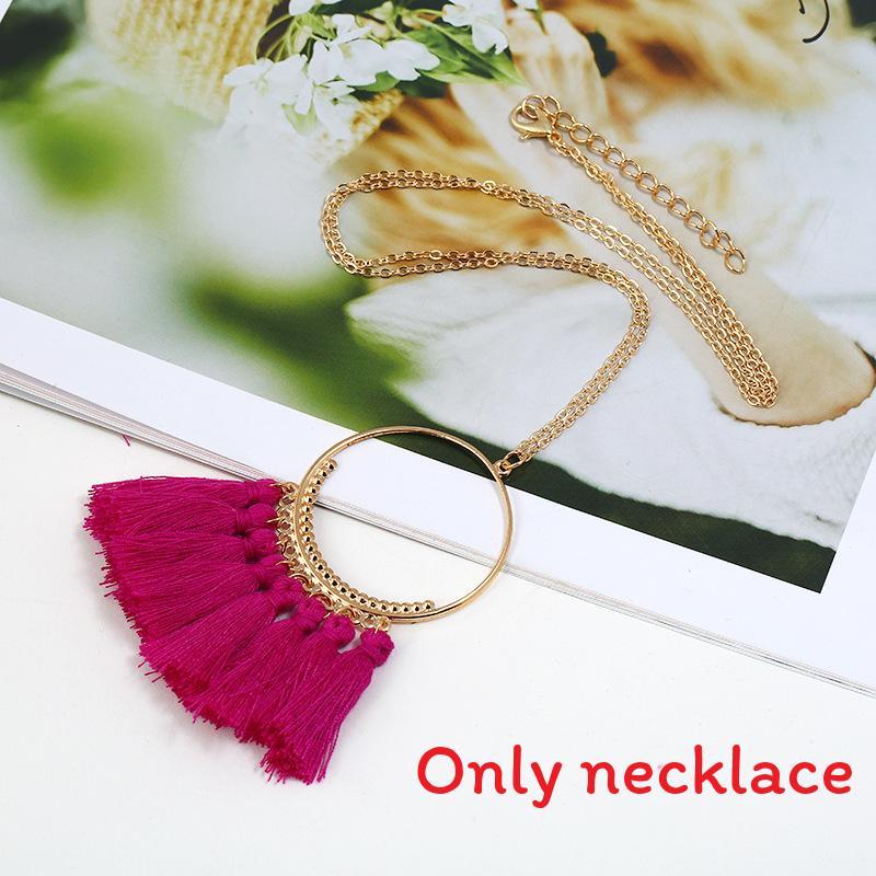 Stylish Pendant Tassel Necklace With Electroplate Finish For Summer Outfits