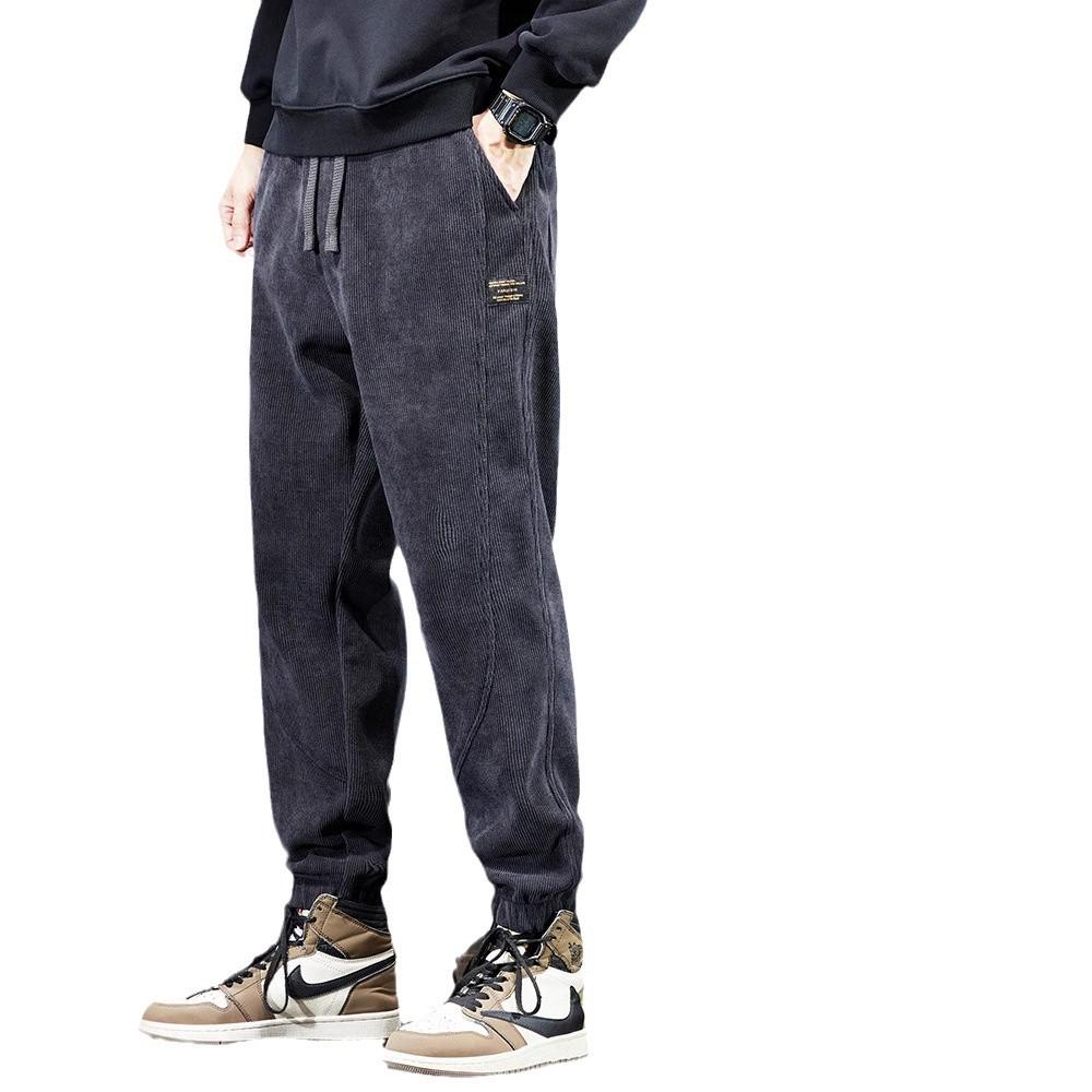 Herren 2025 Winter Fleece-gefütterte Cord-Sweathose: Dicke lässige Baumwollhosen für Herbst & Winter