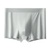 Men's Ice Silk Breathable Mid-Waist Boxers - Solid Color Comfortable Underwear for Boys