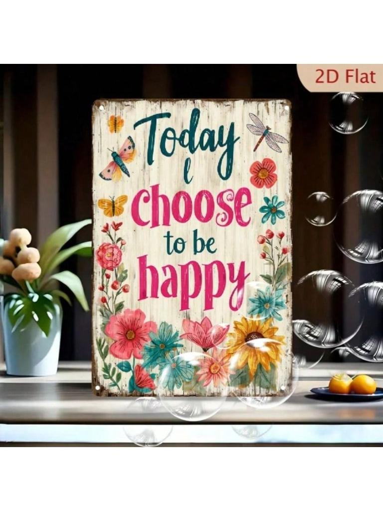 Vintage Metal Wall Art Flower Butterfly Decor Living Room Sign