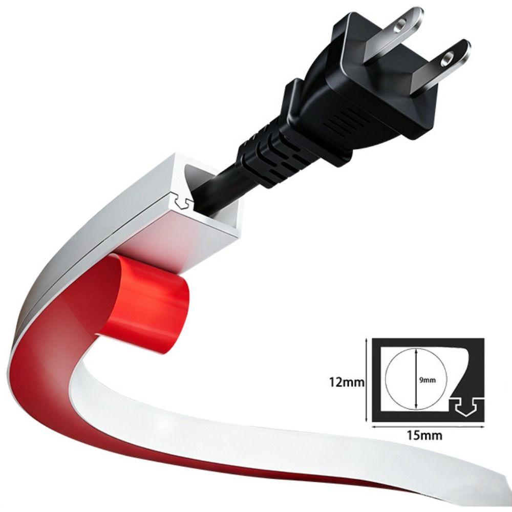 1/3 Meters Self-Adhesive Cord Management Channel Anti-Step Anti-Extrusion Floor Cord Organizer Cover Invisible Decorative