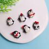 Christmas Themed Resin Penguin Animals Flatback Cabochons Embellishments 10*15MM Mini Penguin Crafts For Winter Holiday Decor