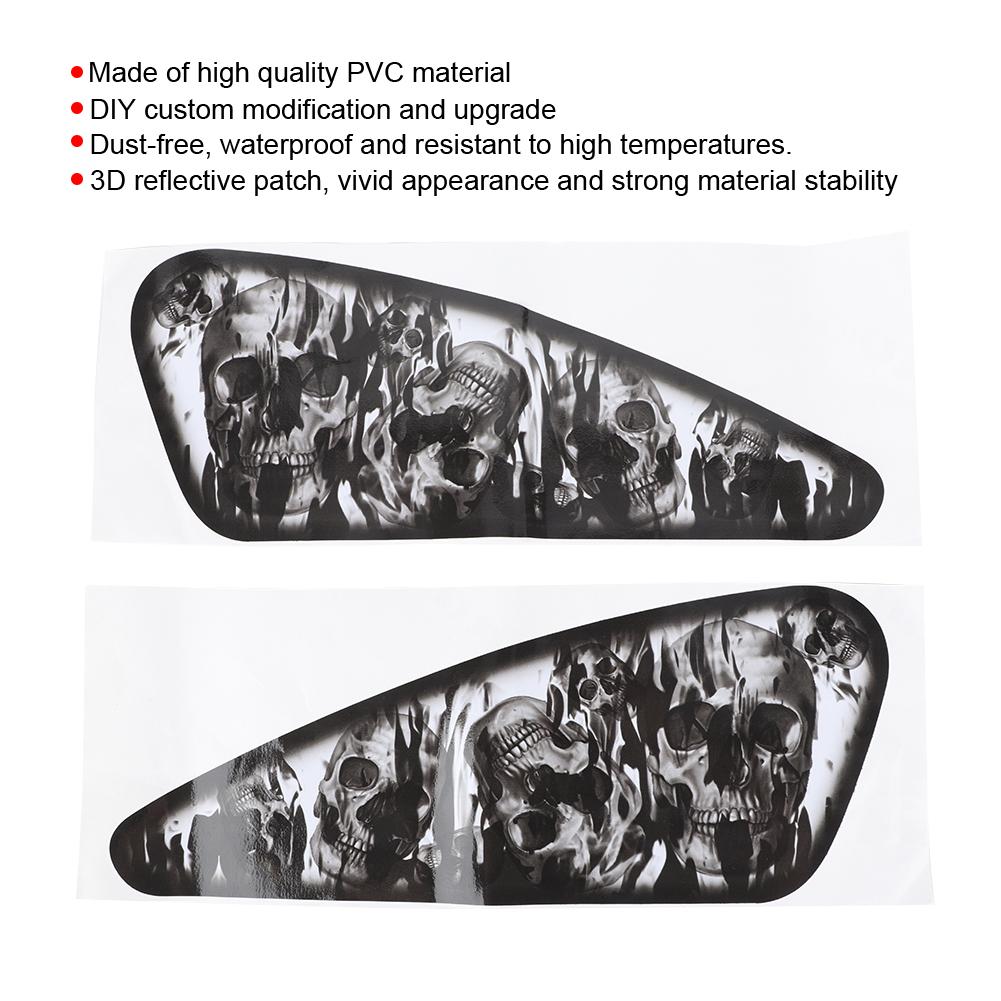 2pcs Motorcycle Decals 3D Colorful Inkjet Decorative Stickers Waterproof Dust Free