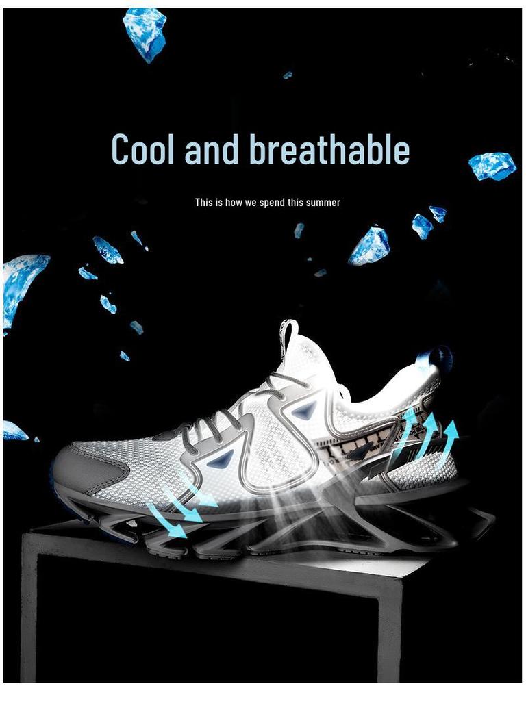 Men's Spring/Summer Blade Sole Sneakers - Trendy, High-Quality, Shock-Absorbing, Mesh Casual Running Shoes