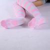 Pink Strip Kawaii Cat Paw Print Stockings Lolita Gothic Velvet Lolita Over Knee Socks Over The Knee Thigh High JK Long Stockings